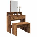 vidaXL Tabouret de toilette vieux bois 70x35x45 cm bois d'ingénierie