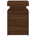 vidaXL Table de chevet avec lumières LED chêne marron 35x39x55 cm