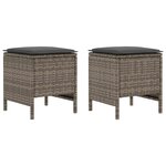 vidaXL 2 pc Pouf de Jardin Rotin PE Gris et Gris foncé
