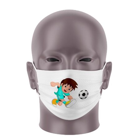 Masque Bandeau Enfant - Petit footballeur - Masque tissu lavable 50 fois