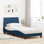vidaXL Lit avec matelas Hanko bleu 90x190 cm tissu