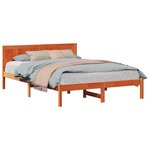 vidaXL Cadre de lit Marron 160 x 200 cm Bois de pin massif