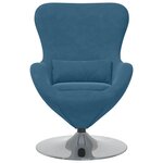 vidaXL Fauteuil œuf Bleu 63 x 73 x 90 cm Velours