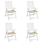 vidaXL Coussins de chaise jardin lot de 4 beige 50x50x4cm tissu oxford