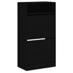 vidaXL Armoire à chaussures noir 60x34x116 cm bois d'ingénierie