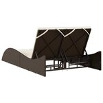 vidaXL Chaise longue avec coussins marron 114x205x73 cm résine tressée