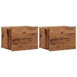 vidaXL Tables de chevet murales 2 Pièces vieux bois 40x32x30 cm