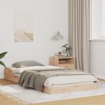 vidaXL Cadre de lit Marron 90 x 200 cm Bois massif en pin