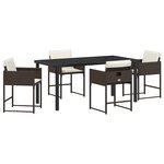 vidaXL Ensemble de salle à manger pour jardin 5 Pièces Marron polyrotin