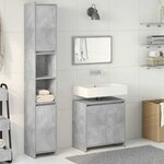 vidaXL Ensemble de meubles de salle de bain 3 Pièces gris béton