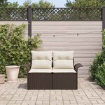 vidaXL Canapé de jardin avec coussin Marron 141 x 62 x 69 cm polyrotin