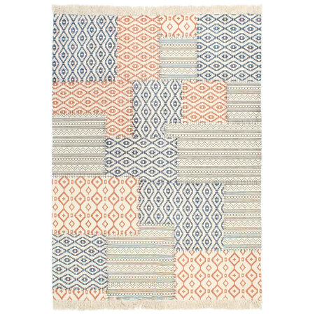 vidaXL Tapis tissé à la main Coton 160x230 cm Imprimé Multicolore