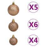 vidaXL Arbre de Noël artificiel avec LED et boules Vert 120 cm PVC PE