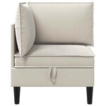 vidaXL Canapé d'angle avec rangement Avoine Velours