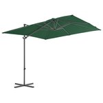 vidaXL Parasol en porte-à-faux avec mât en acier 250 x 250 cm Vert