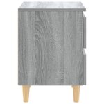vidaXL Tables de chevet pieds en bois 2 Pièces Sonoma gris 40x35x50 cm