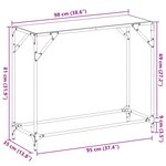 vidaXL Table console avec dessus en verre noir 98x35x81 cm acier