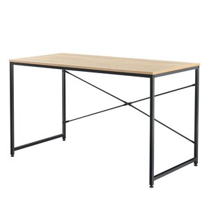 Bureau poste de travail ordinateur table MDF 120 cm beige et noir 03_0003511