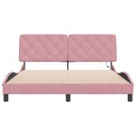 vidaXL Cadre de lit avec LED sans matelas rose 160x200 cm velours