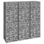 vidaXL Lits surélevés en gabion 3 Pièces 30x30x100 cm Fer