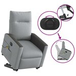 vidaXL Fauteuil inclinable de massage électrique Gris clair Tissu