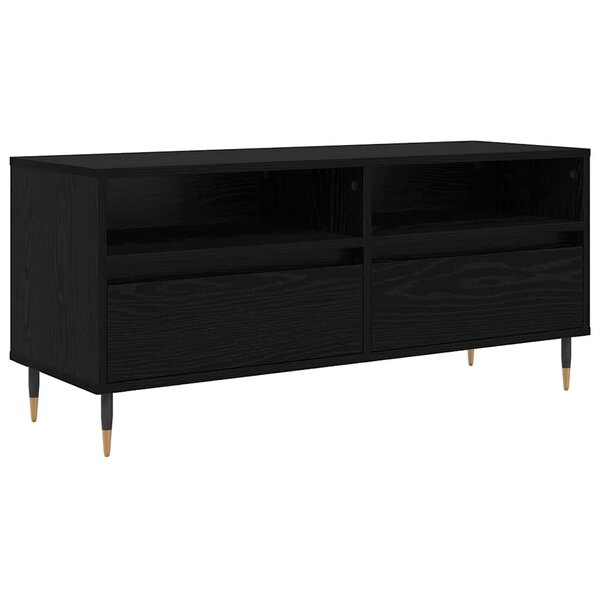 vidaXL Meuble TV avec tiroir Chêne noir 100 x 34 5 x 44 5 cm