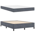vidaXL Cadre de lit avec matelas Gris foncé 140 x 190 cm tissu