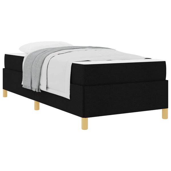 vidaXL Cadre de lit avec matelas Noir 90 x 190 cm tissu