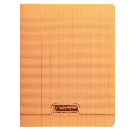 Cahier 8000 polypro 240 x 320 mm 96 pages 90g grands carreaux orange calligraphe