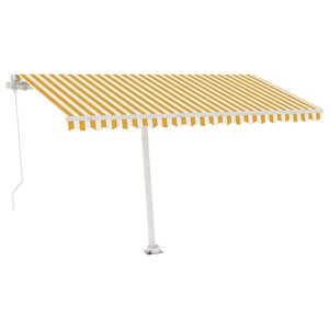 vidaXL Auvent manuel rétractable sur pied 400x300 cm Jaune et blanc
