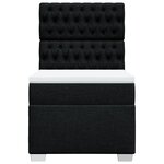 vidaXL Sommier à lattes de lit avec matelas Noir 90x200 cm Tissu
