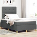 vidaXL Lit Box Spring avec Matelas Gris Foncé 120x200 cm Tissu