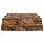 vidaXL Cadre de lit avec rangement Chêne fumé 120 cm Bois d'ingénierie