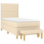 vidaXL Sommier à lattes de lit avec matelas Crème 100x200 cm Tissu