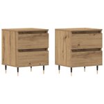 Tables de chevet vidaXL 2 Pièces Chêne Artisan 40x35x50 cm Bois d'ingénierie