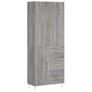 vidaXL Buffet haut Sonoma gris 69 5x34x180 cm Bois d'ingénierie
