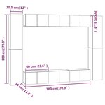 vidaXL Ensemble de meubles TV 10 Pièces Chêne fumé Bois d'ingénierie
