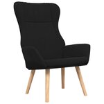 vidaXL Chaise de relaxation avec repose-pied Noir Tissu