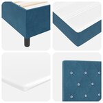 Lit à ressorts vidaXL avec matelas bleu foncé 200x200 cm en velours
