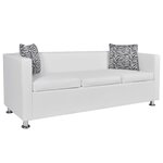 vidaXL Jeu de canapé à 2 places et à 3 places Cuir synthétique Blanc