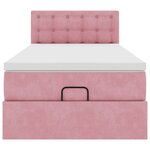 vidaXL Cadre de lit ottoman avec matelas rose 100x200 cm velours
