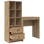 vidaXL Bureau avec rangement 2 Pièces chêne artisanal 70 x 40 x 76 cm