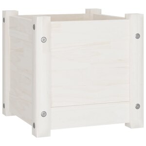 vidaXL Jardinière d'extérieur Blanc 31x31x31 cm Bois de pin massif
