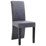 vidaXL Chaises à manger lot de 4 gris similicuir daim