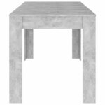 vidaXL Table de salle à manger Gris béton 140x74 5x76 cm Aggloméré