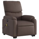 vidaXL Fauteuil inclinable de massage électrique marron similicuir