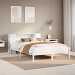 vidaXL Lit bibliothèque sans matelas blanc 140x190 cm bois pin massif