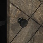 vidaXL Meuble TV noir 80x33x46 cm bois massif de manguier