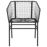 vidaXL Ensemble à manger de jardin 7Pièces noir poly rotin verre