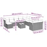 vidaXL Salon de jardin avec coussins 12 Pièces gris clair résine tressée